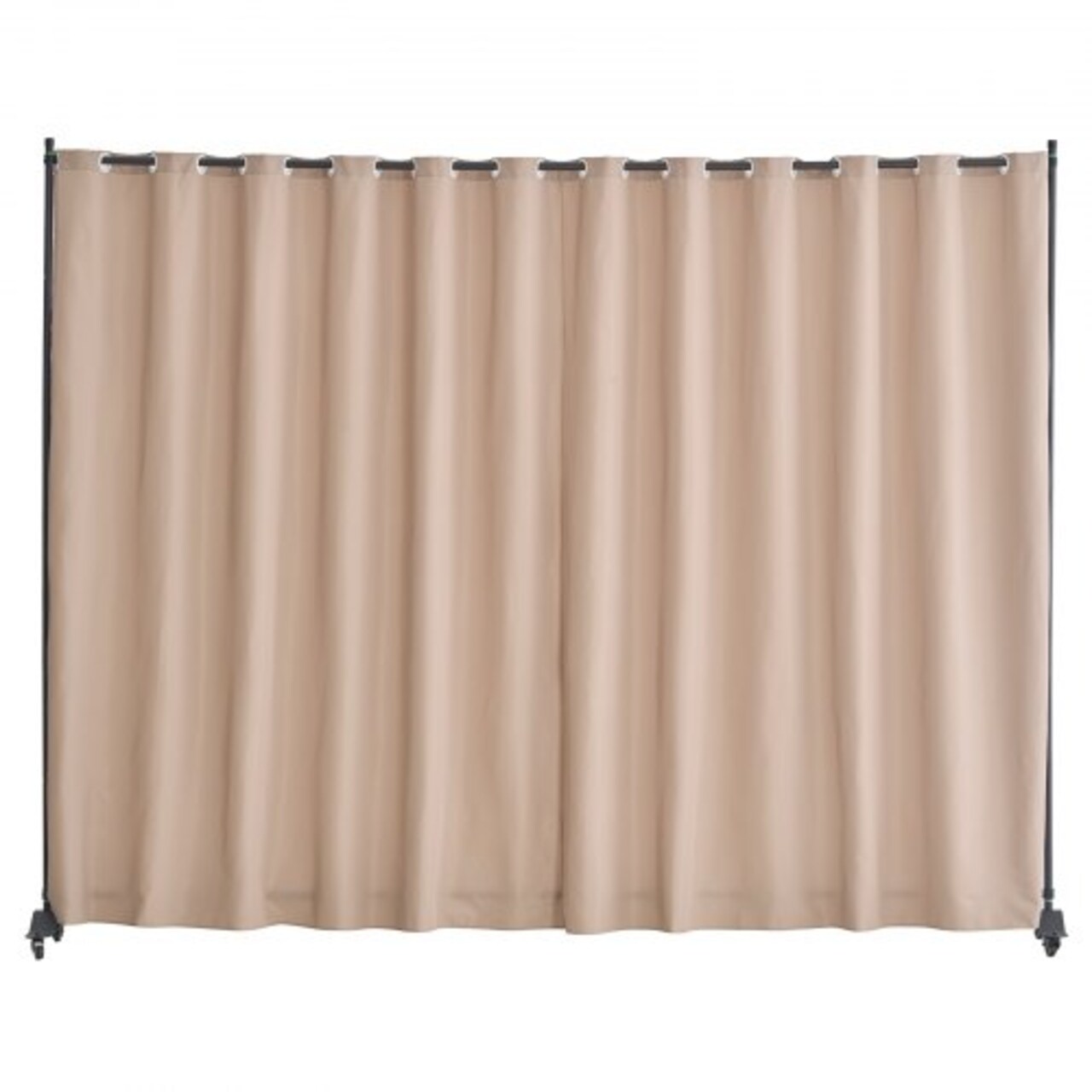 Polyester Fabric Carbon Steel Room Divider with Wheels & Privacy Curtain
